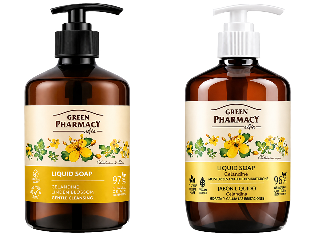 Мило рідке Green Pharmacy Чистотіл та липа, 460мл, 2 дизайни