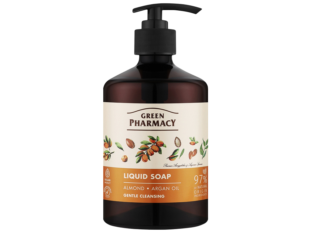 Жидкое мыло Green Pharmacy, с миндальным и аргановым маслом, 460мл