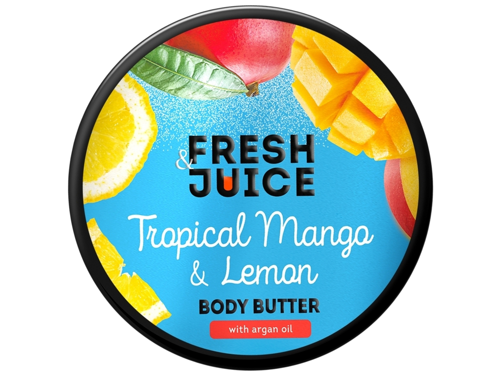 Крем-масло для тіла Fresh Juice Tropical Mango &amp; Lemon, з манго та лимоном, 200мл