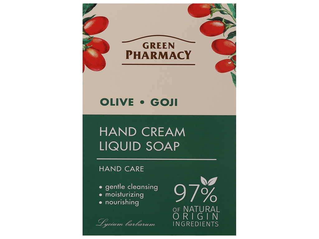 Набор Green Pharmacy, крем для рук и жидкое мыло, с оливковым маслом и ягодами годжи, 100мл + 460мл