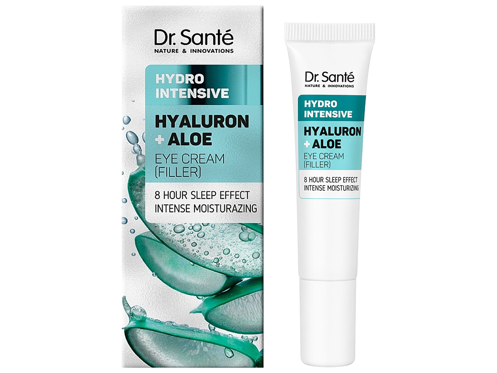 Крем для кожи вокруг глаз Dr. Sante Hydro Intensive, с гиалуроновой кислотой, алоэ и кофеином, 15мл