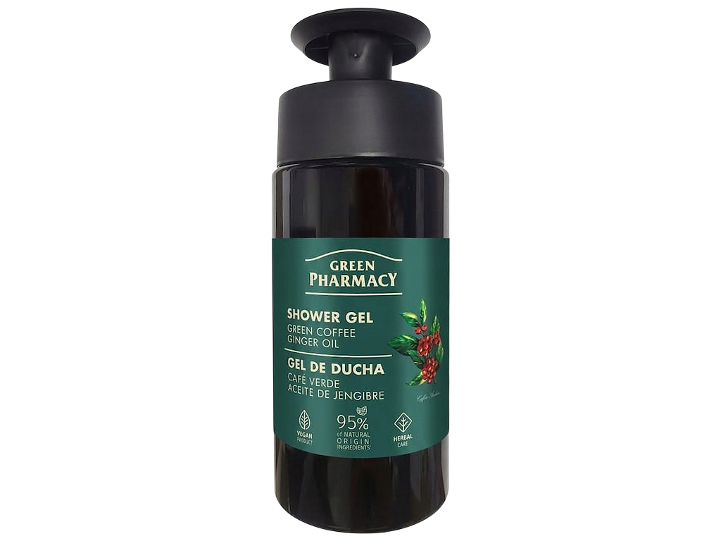 Гель для душа Green Pharmacy, с экстрактом зеленого кофе и маслом имбиря, 739мл