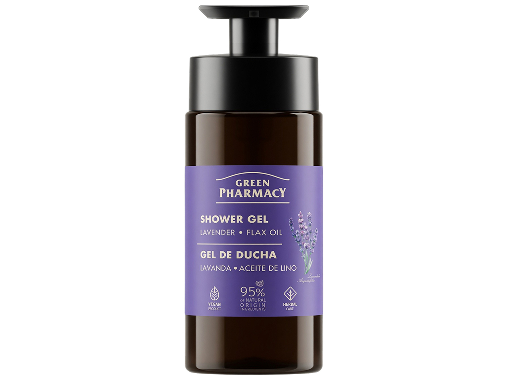 Гель для душа Green Pharmacy, с экстрактом лаванды и маслом льна, 739мл