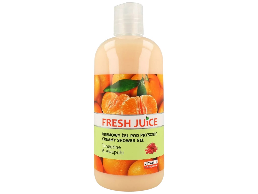 Крем-гель для душа Fresh Juice, Tangerine & Awapuhi, с витаминным комплексом, аромат цитрус, 500мл