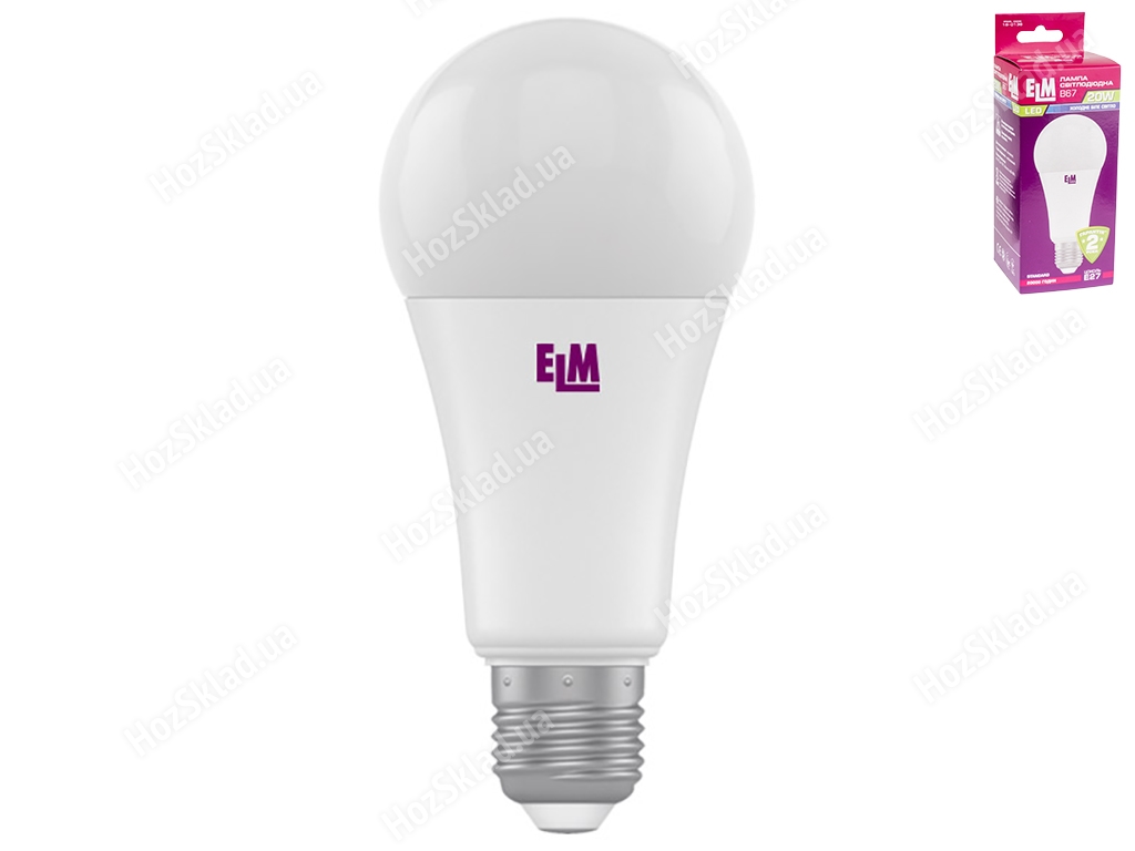 Лампа світлодіодна стандартна ELM Led 18-0136 A67 20W цоколь-Е27-стандарт, холодне біле світло