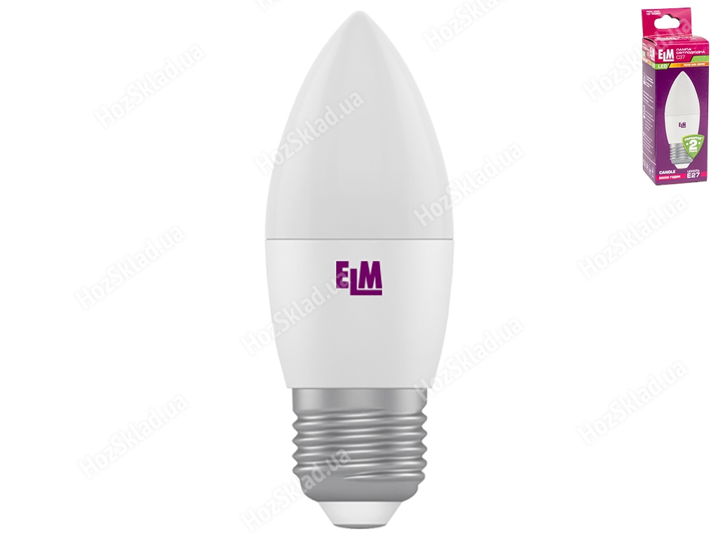 Лампа светодиодная свеча ELM Led 18-0049 C37 7W цоколь-Е27-стандарт, холодный белый свет