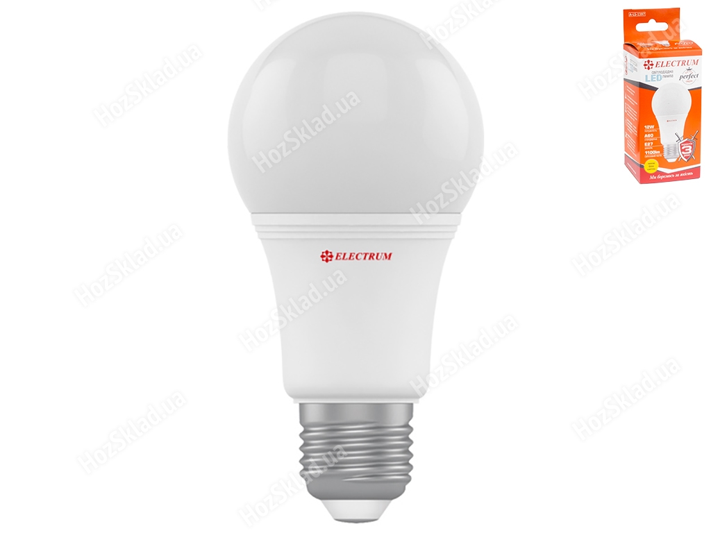 Лампа світлодіод. стандартна Electrum A-LS-1397 A60 12W LS-32 цоколь-Е27-стандарт, теплий білий світ