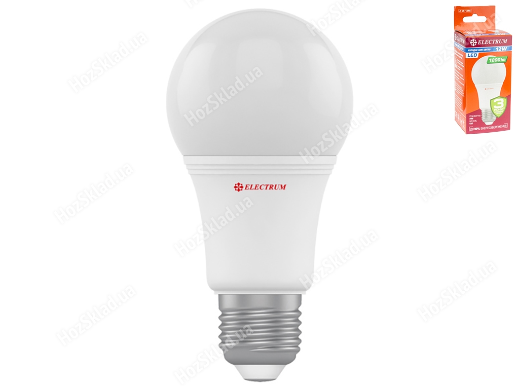 Лампа діод стандартна Electrum A-LS-1 398 A60 12W LS-32 цоколь-Е27-стандарт, холодне біле світло
