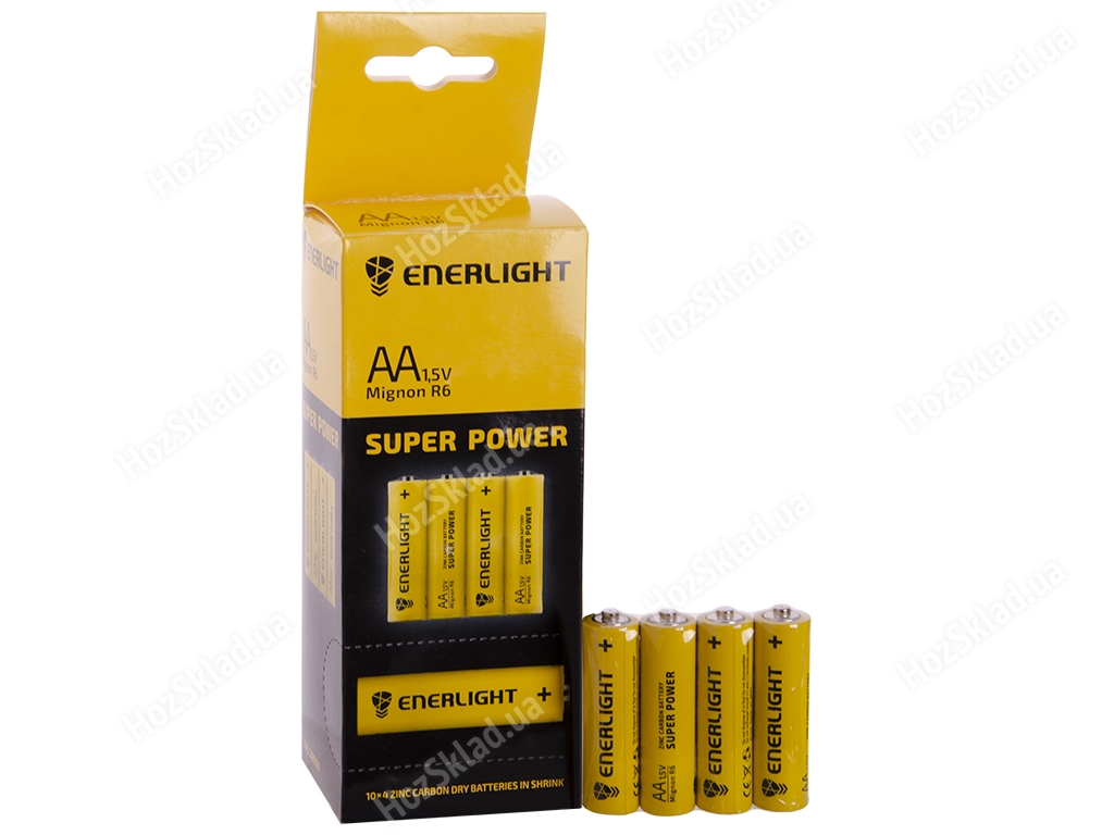 Батарейка солевая Enerlight Super Power 1,5V, AA, R6 (цена за спайку 4шт) 02161