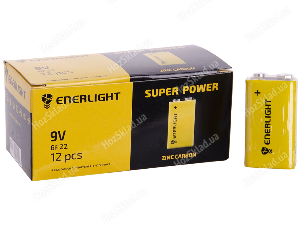 Батарейка солевая Enerlight Super Power 9V, 6F22 (цена за 1шт)