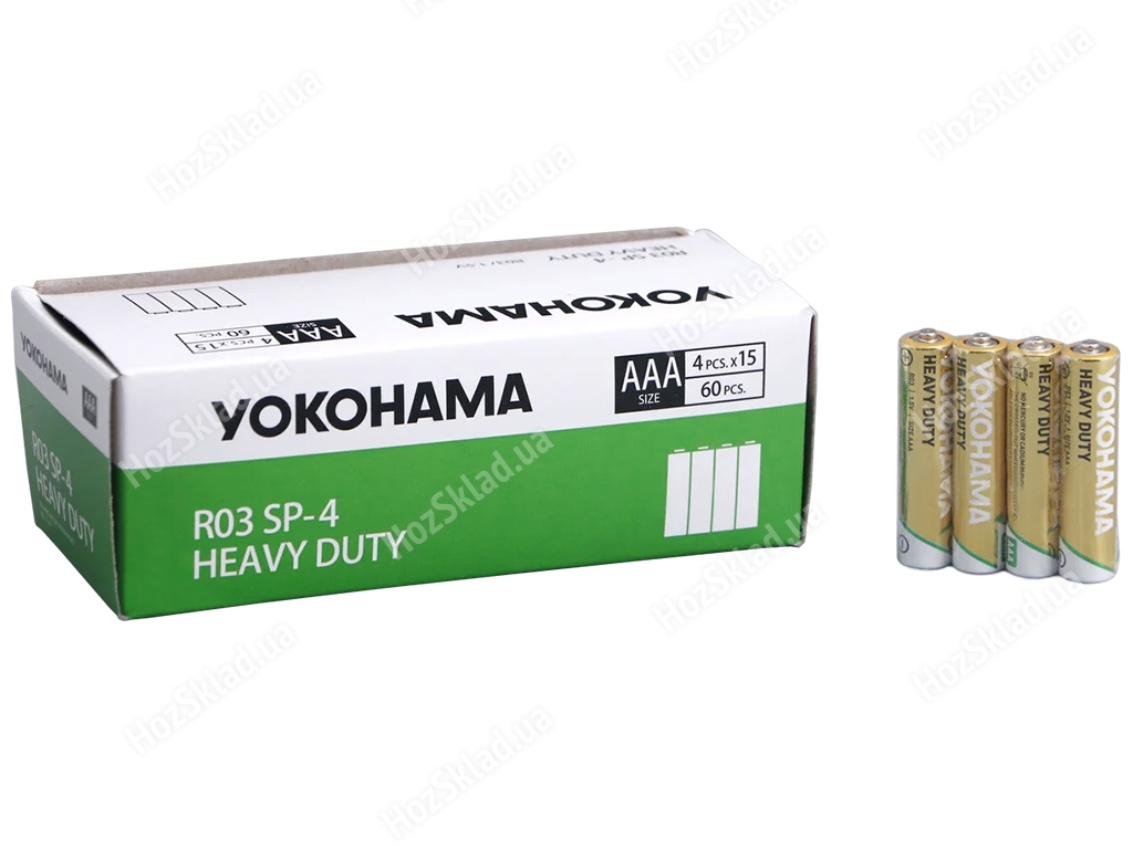Батарейка солевая Yokohama Heavy Duty 1,5V, AAA, R03 SP4 (цена за спайку 4шт) 5906874345870