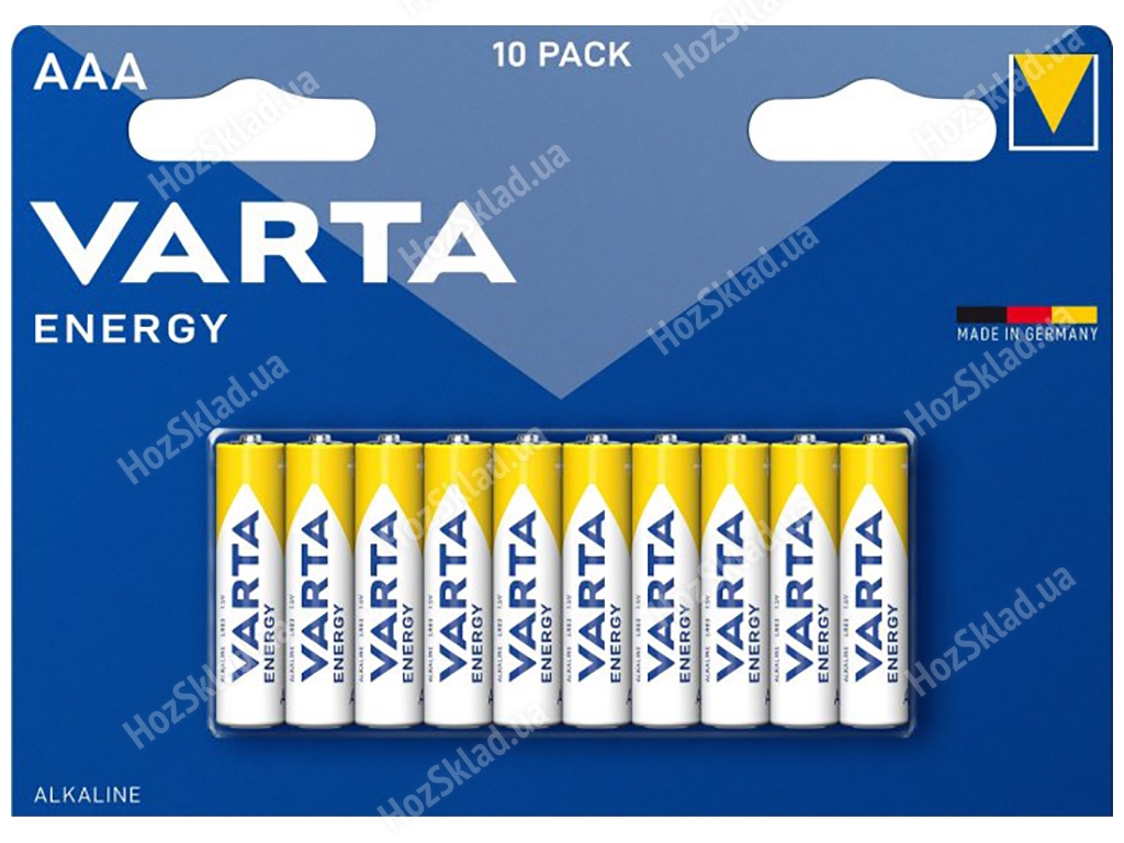 Батарейка алкалінова Varta Energy, 1,5V, АAA, LR03 (ціна за блістер 10шт) 4008496674367