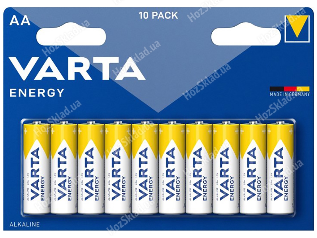 Батарейка алкалиновая Varta Energy, 1,5V, АA, LR6 (цена за блистер 10шт) 4008496674398