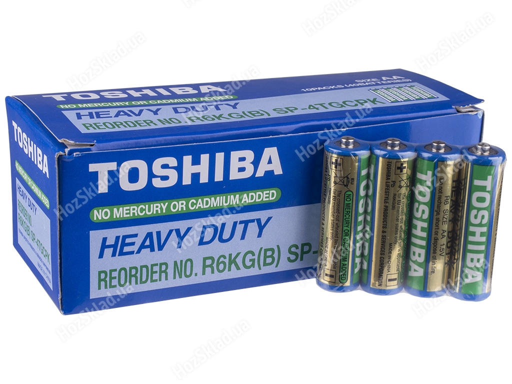 Батарейка солевая TOSHIBA Heavy Duty, 1,5V, AA, R6 (цена за спайку 4шт) 4904530593437