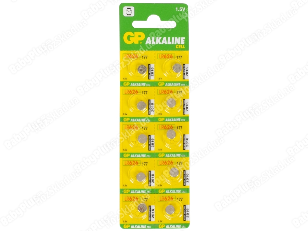 Батарейка алкалінова GP Alkaline cell 177 LR626 1.5V для годин (ціна за лист 10шт) 4891199026690