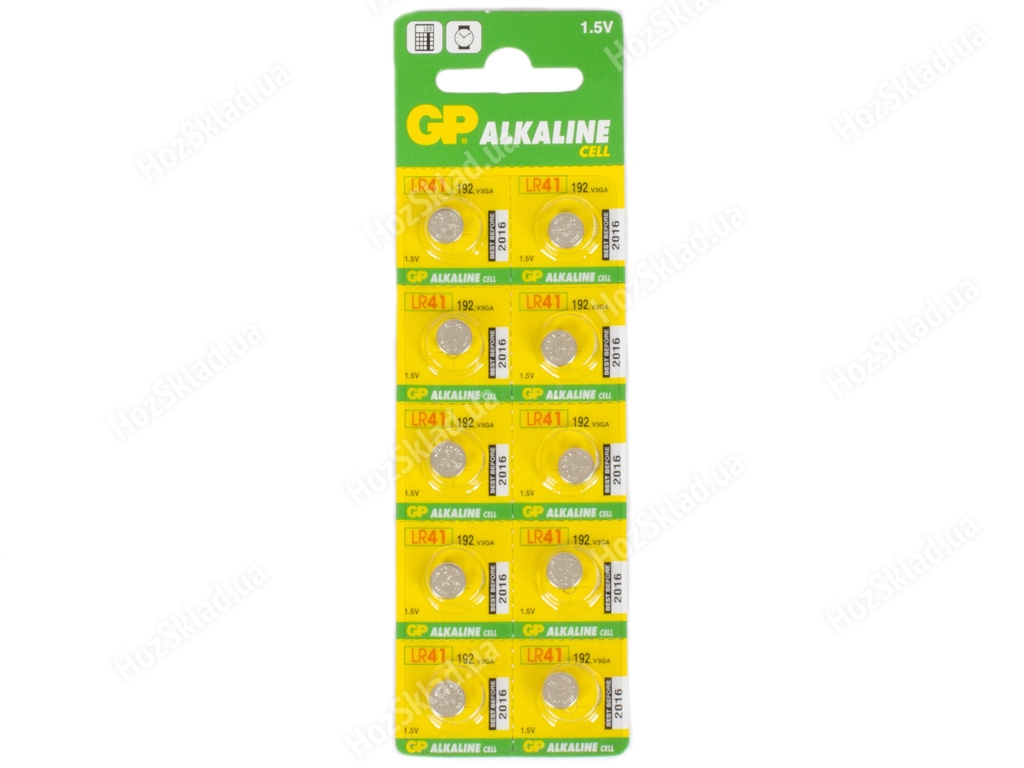 Батарейка алкалінова GP Alkaline cell 192, V3GA, LR41 1.5V (ціна за лист 10шт) 4891199015533
