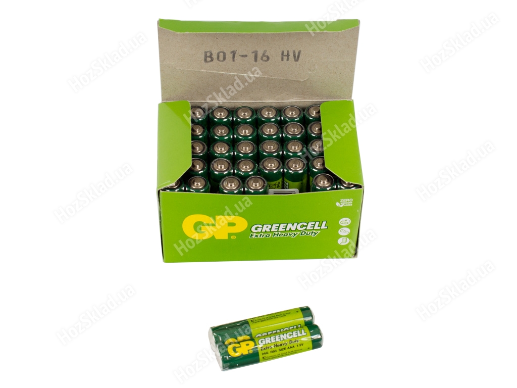 Батарейка солевая GP Greencell, 1.5V, AAA, R03 (цена за спайку 2шт) 6983292590043