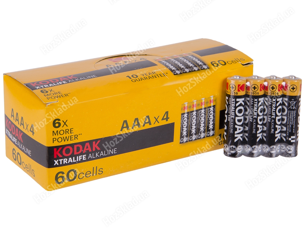 Батарейка алкалиновая Kodak Xtralife, 1.5V, AAA, LR03 (цена за спайку 4шт) 887930411782