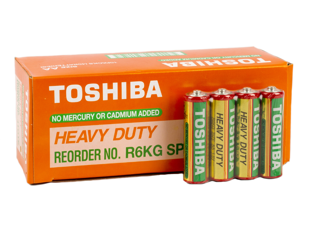 Батарейка сольова TOSHIBA, 1,5V, AA, R6 (ціна за спайку 4шт)