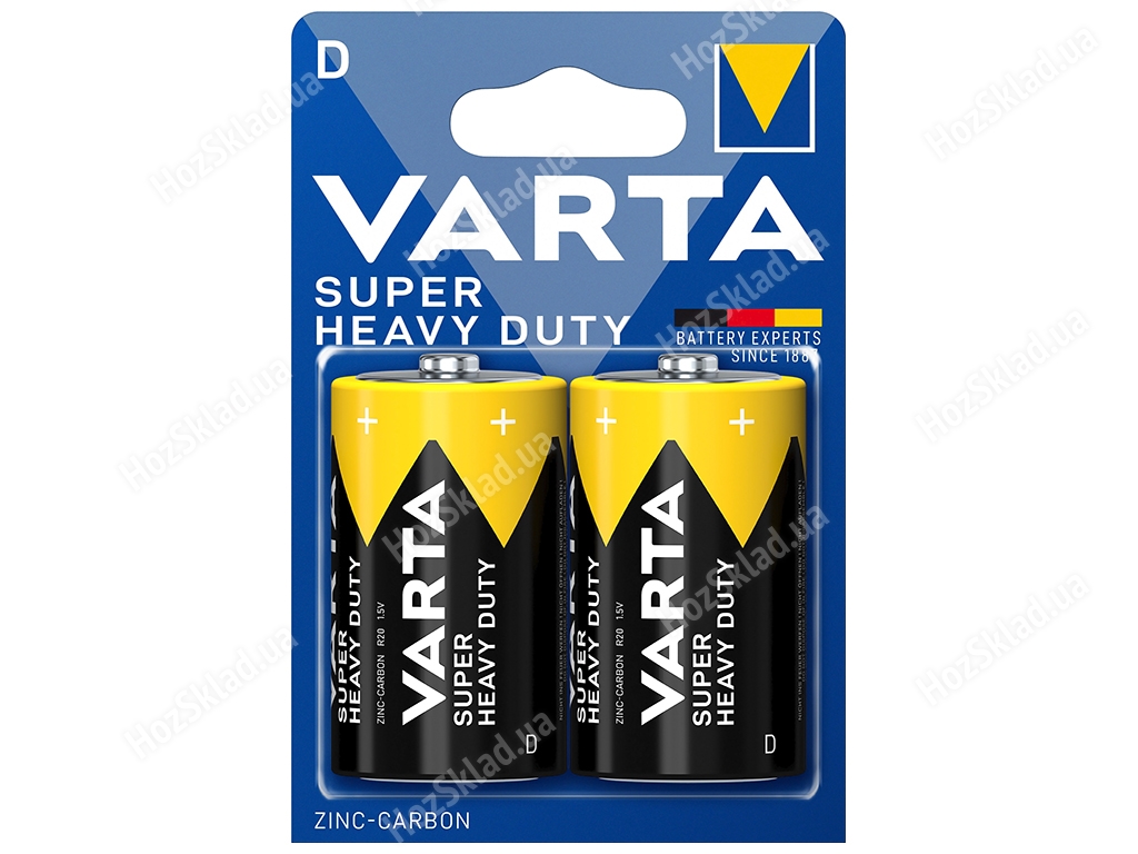 Батарейки солевые Varta Super Heavy Duty, 1,5V, D, R20 (цена за спайку 2шт) 4008496556342