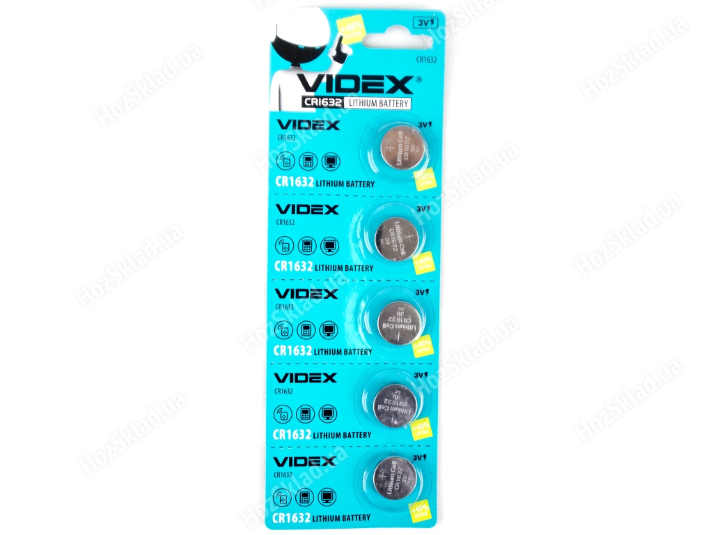 Батарейка литиевая Videx CR1632 3V, CR1632  (цена за 5шт) 4820118291635