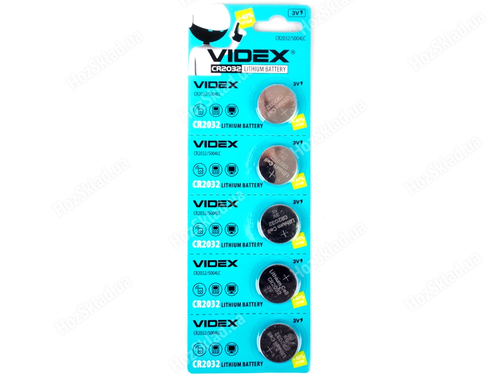 Батарейка литиевая Videx CR2032 3V, CR2032/5004LC  (цена за 5шт) 4820118291109