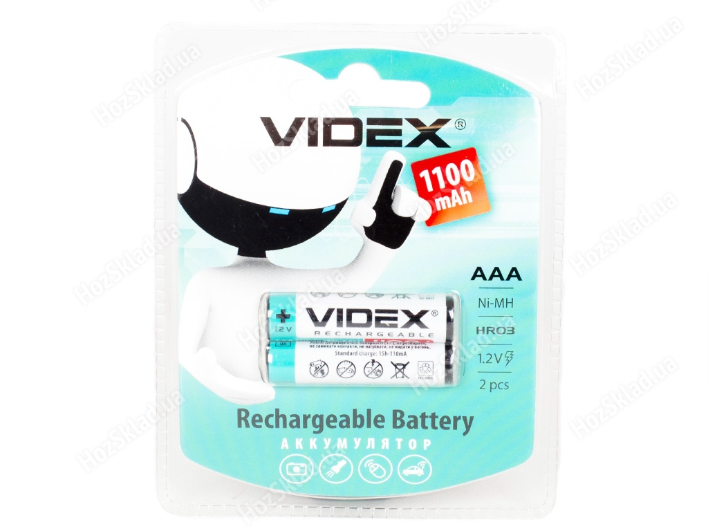 Аккумулятор Videx Rechargeable AAA 1100 mAh (цена за блистер 2 шт) 4820118291840