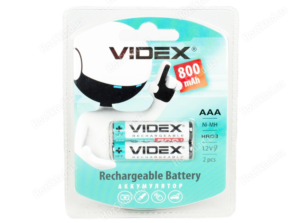 Аккумулятор Videx Rechargeable AAA 800 mAh (цена за блистер 2 шт) 4820118291765