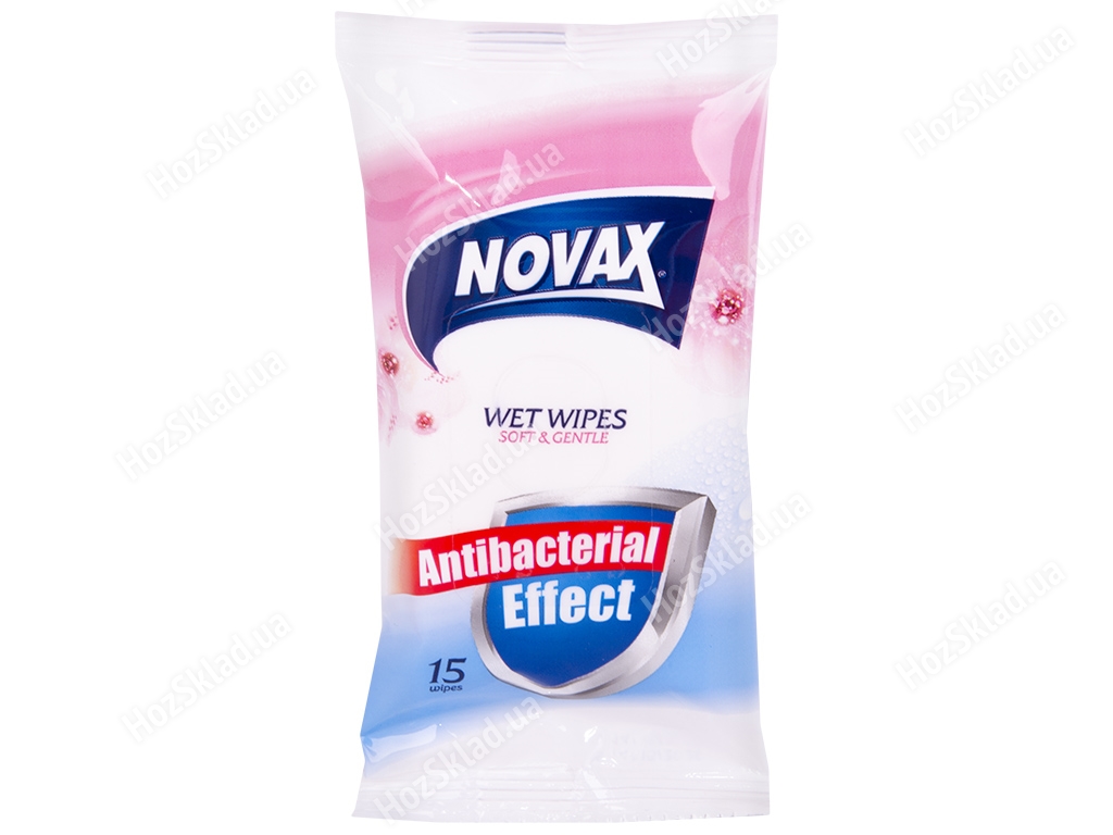 Влажные салфетки ежедневные NOVAx Антибактериальный эффект, без спирта 15шт