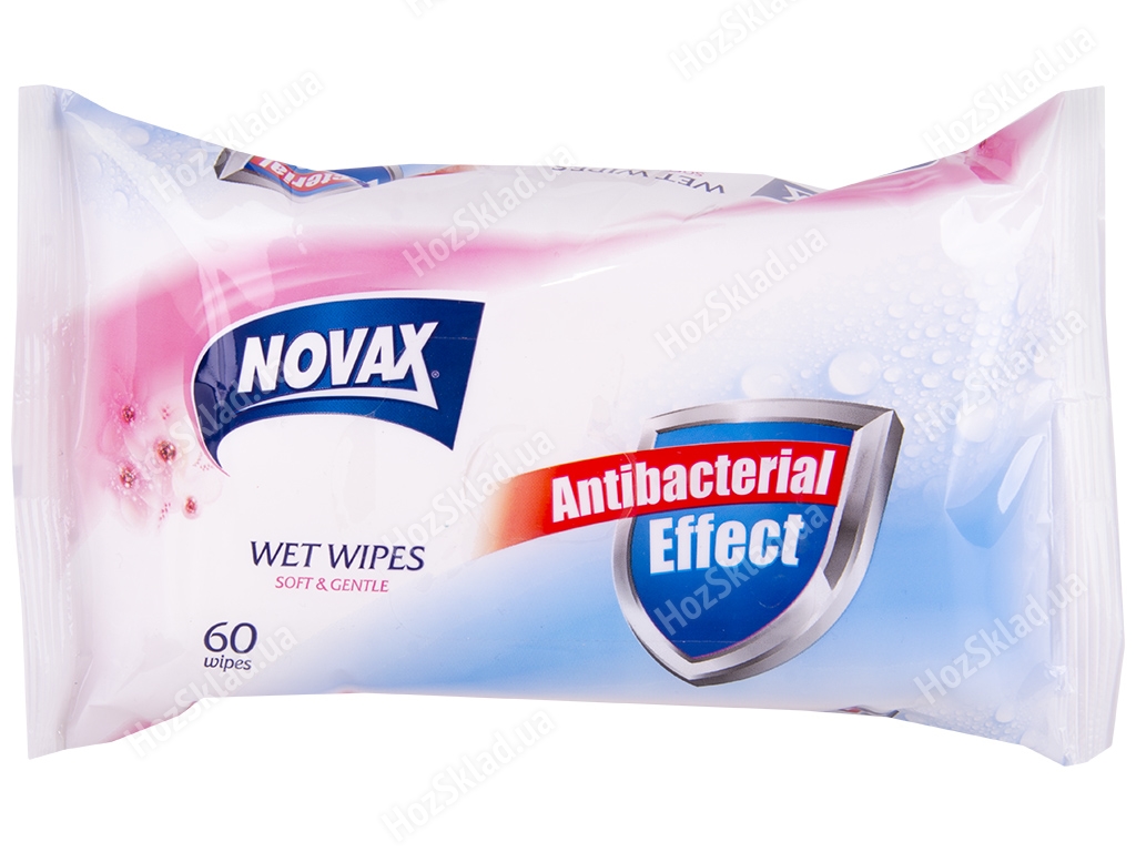 Влажные салфетки ежедневные NOVAx Антибактериальный эффект, без спирта 60шт