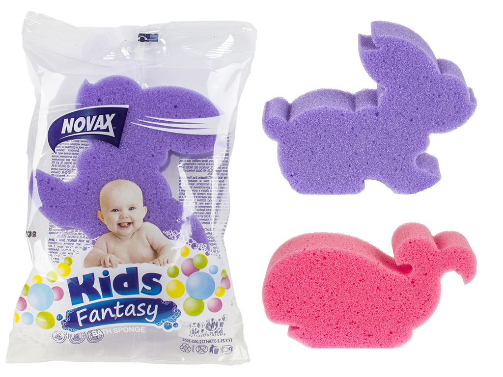 Губка банна NOVAx "Kids fantasy" 1шт (кольори в асортименті)