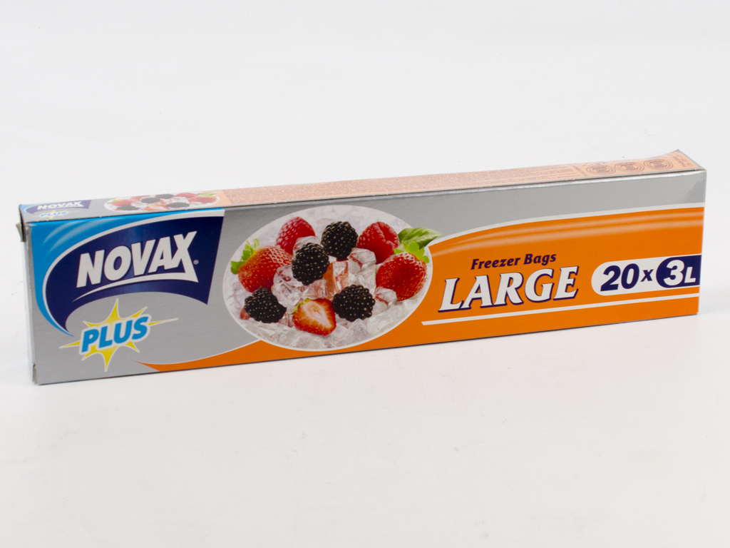 Пакеты для заморозки/хранения пищевых продуктов 3л "Novax" Plus 25x30см 20шт