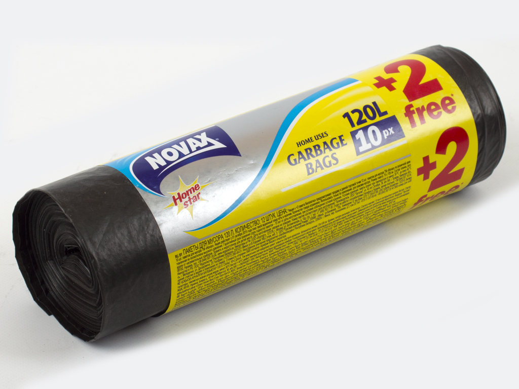 Мусорные пакеты 120л "Novax" 10+2шт