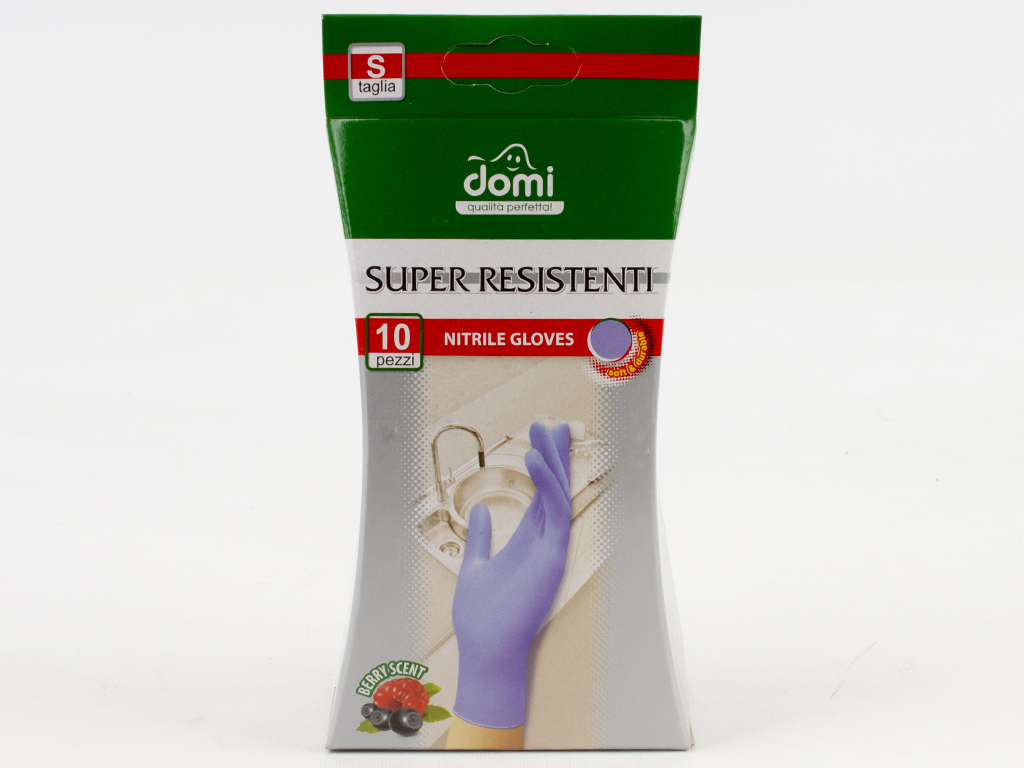 Рукавички універсальні одноразові нітрилові "Domi" 10шт (розмір S)