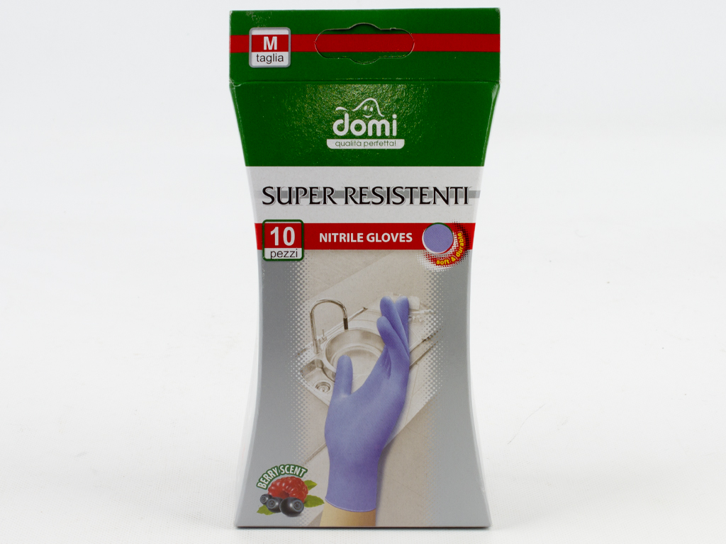 Рукавички універсальні одноразові нітрилові "Domi" 10шт (розмір M)