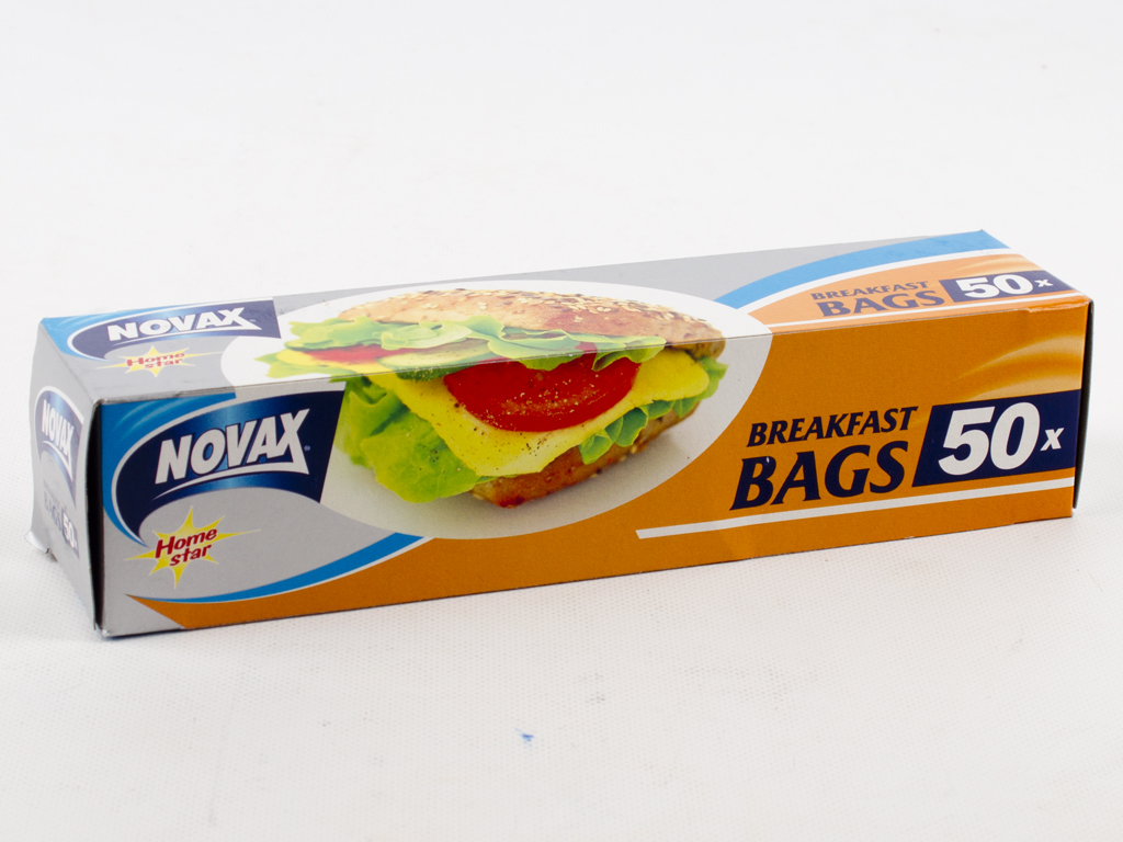 Пакеты для завтраков с клипсами "Novax" Home Star 17x30см 50шт