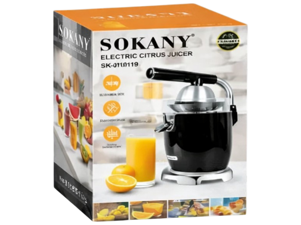 Соковыжималка Sokany SK-01019, цитрусовая, USB, аккумулятор, 0.4 л, 45 Вт