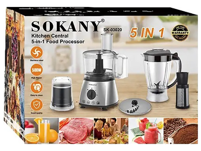 Кухонний комбайн Sokany 5в1, 500Вт