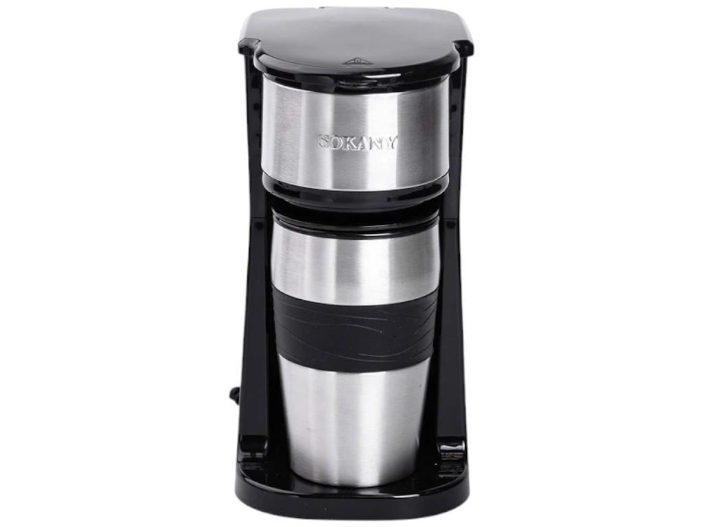 Кофеварка электрическая Sokany, 750Вт, капельная, нержавеющая сталь, пластик, 420мл, цвет черный