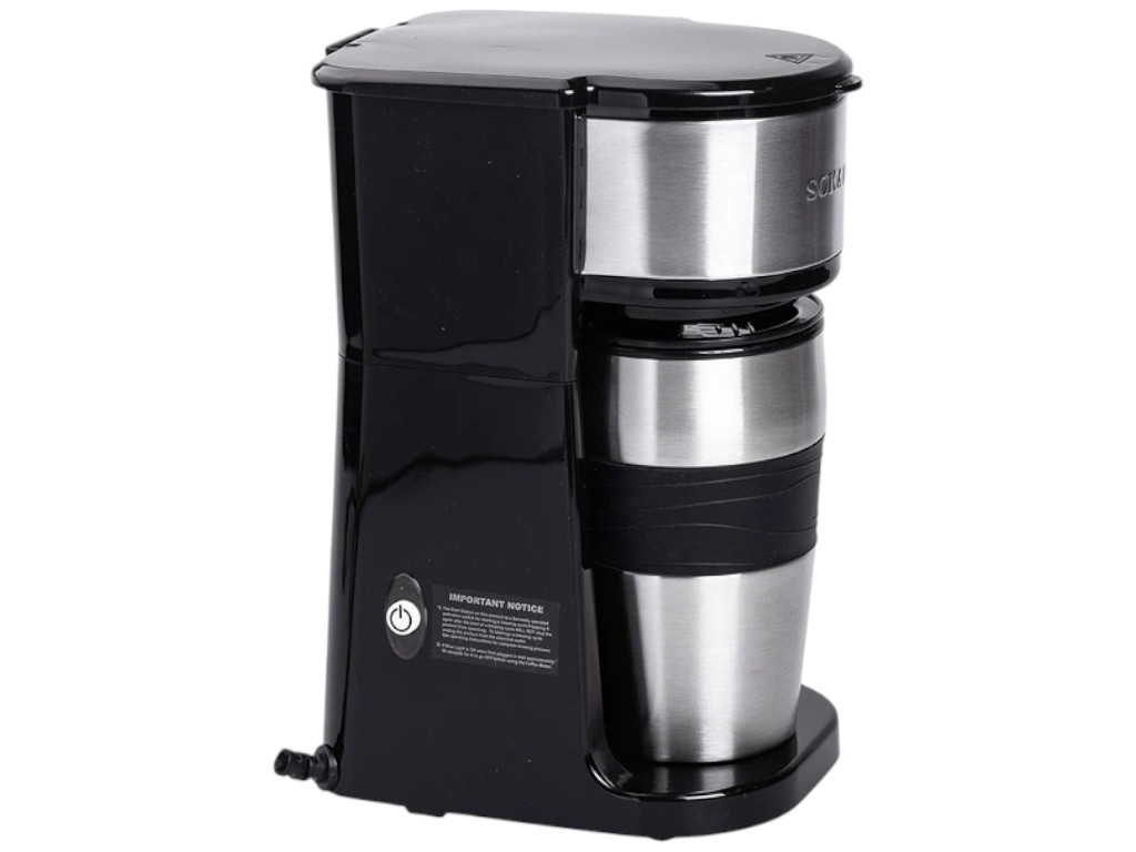 Кофеварка электрическая Sokany, 750Вт, капельная, нержавеющая сталь, пластик, 420мл, цвет черный