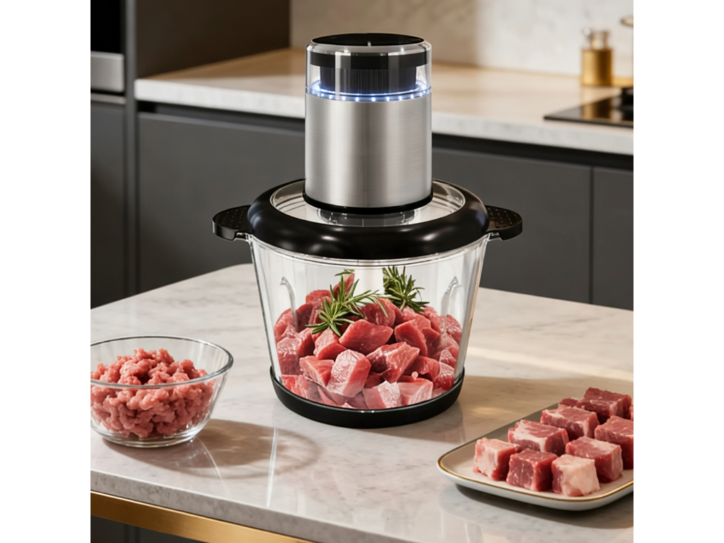 Измельчитель кухонный Sokany SK-06050, 2в1, мясорубка и чоппер, 1000Вт, чаша 2.5л