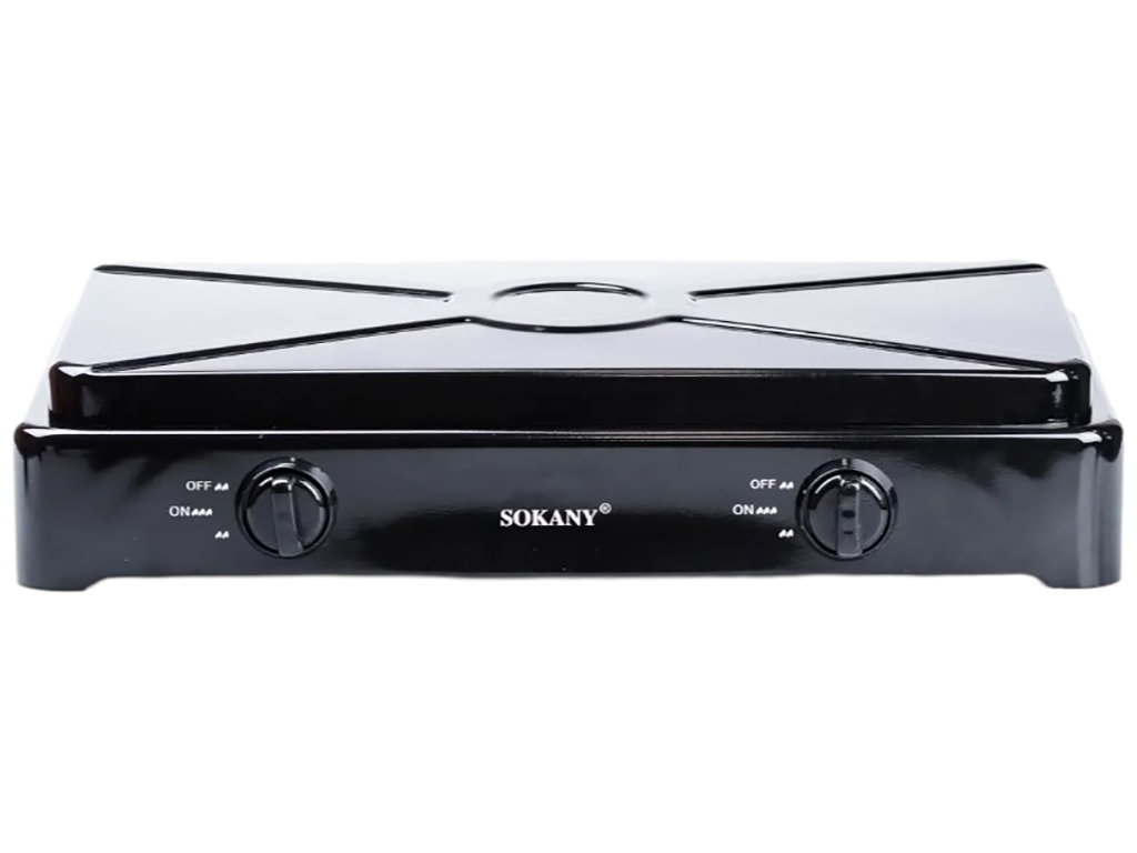 Газовая плита Sokany, двухконфорочная, 61х10х39см, 4,4кВт