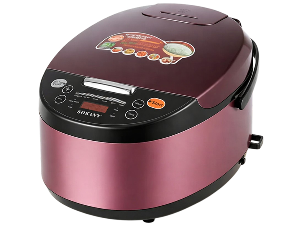 Мультиварка Sokany SK-07078, электронная, антипригарная чаша, 900Вт, 6л