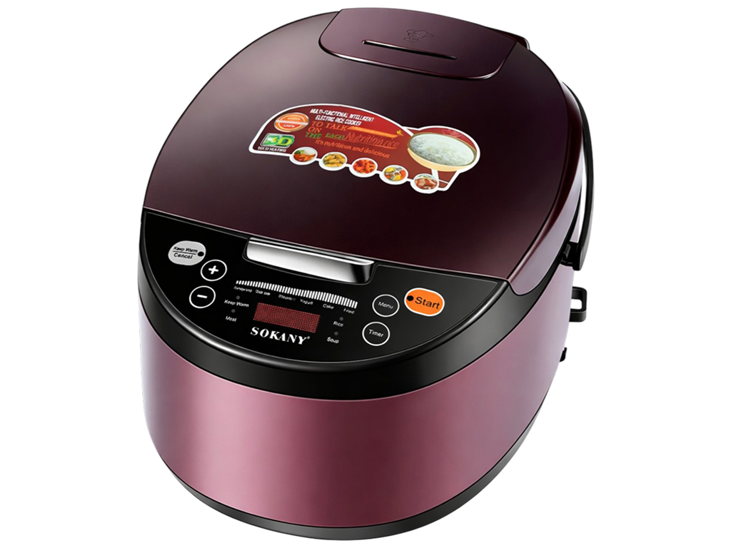 Мультиварка Sokany SK-07078, электронная, антипригарная чаша, 900Вт, 6л