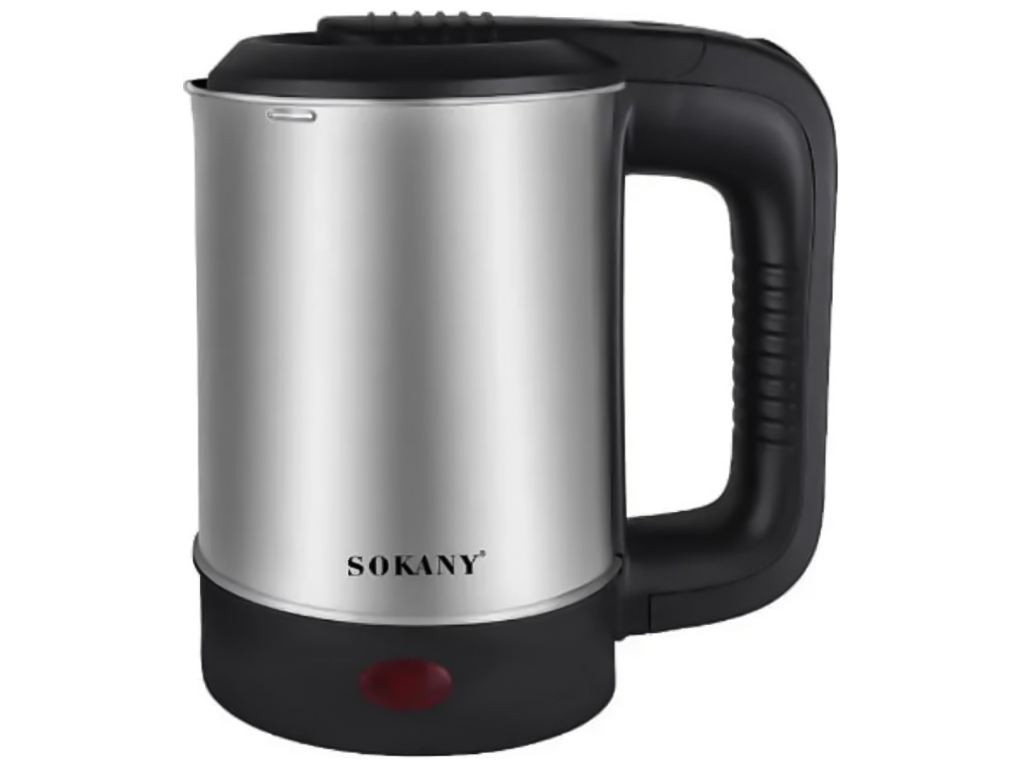 Чайник электрический Sokany, 600Вт, металл, пластик, дисковой, 0,6л, 17×11,5