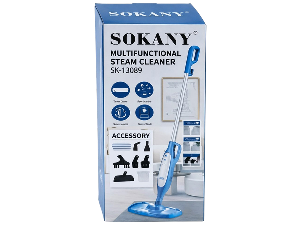 Пароочиститель швабра Sokany SK-13089, телескопическая, 1900Вт