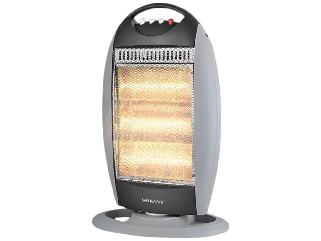 Обогреватель электрический Sokany, напольный, инфракрасный, пластик, 1200Вт, 28×15×51см, цвет серый