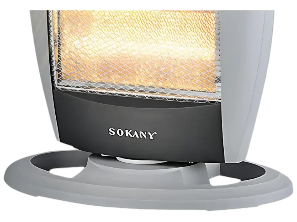 Обогреватель электрический Sokany, напольный, инфракрасный, пластик, 1200Вт, 28×15×51см, цвет серый