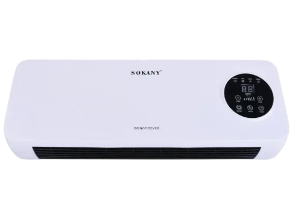 Тепловентилятор настінний Sokany, 2000Вт, пульт, сушарка, LED дисплей, пластик, 57,5x22,5x15,5см