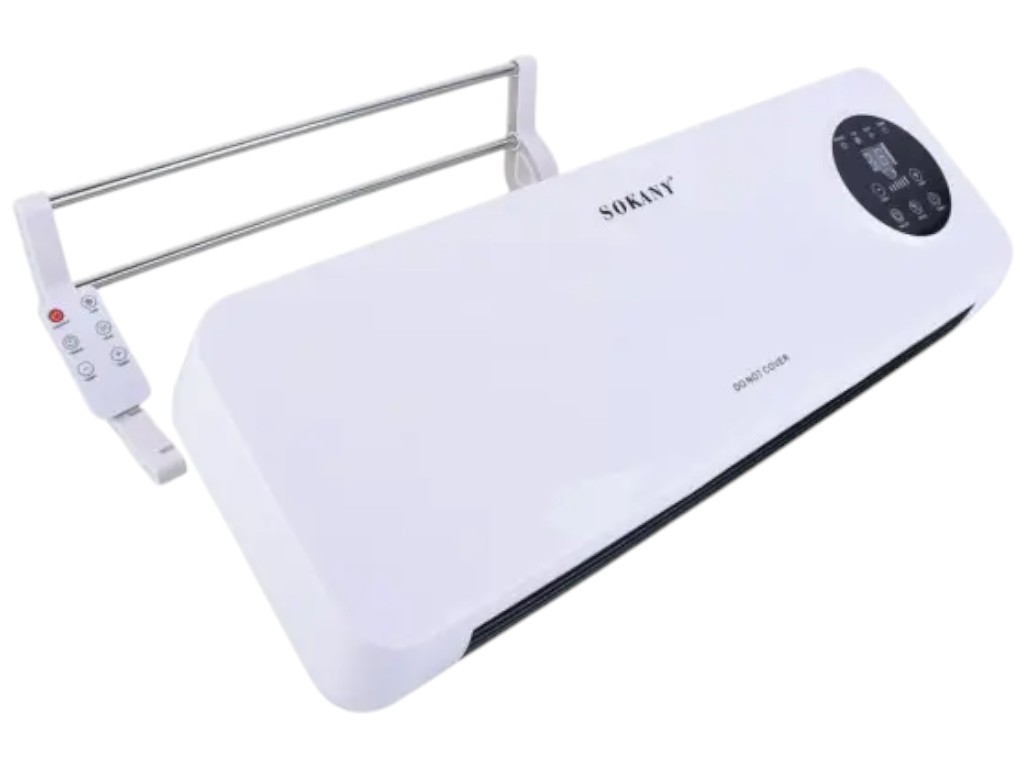 Тепловентилятор настінний Sokany, 2000Вт, пульт, сушарка, LED дисплей, пластик, 57,5x22,5x15,5см